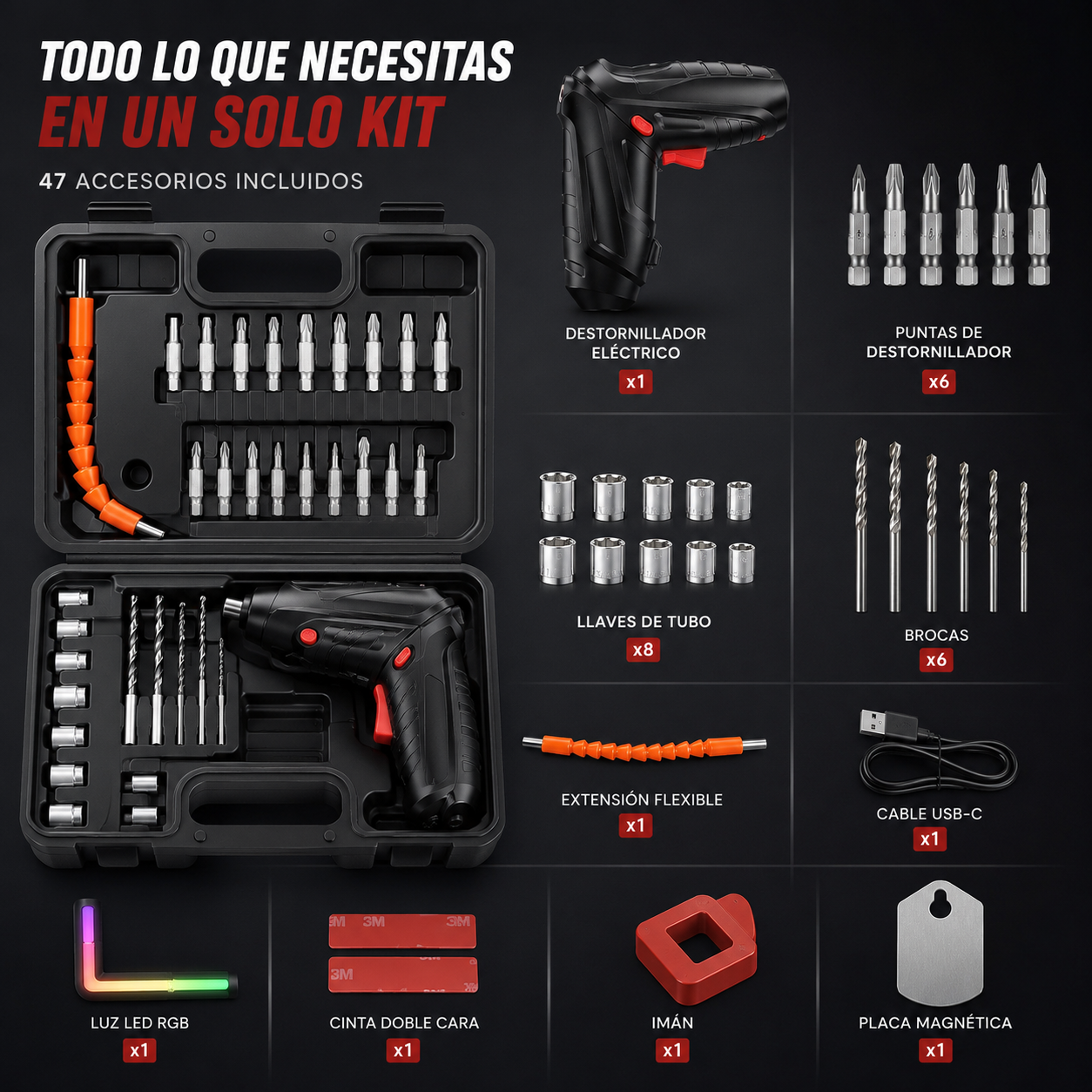 Kit Destornillador Eléctrico - RepairPro™