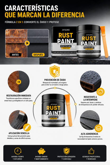 RustPaint Pro™ – Pintura Anticorrosiva para Metal con Pincel (100 g)