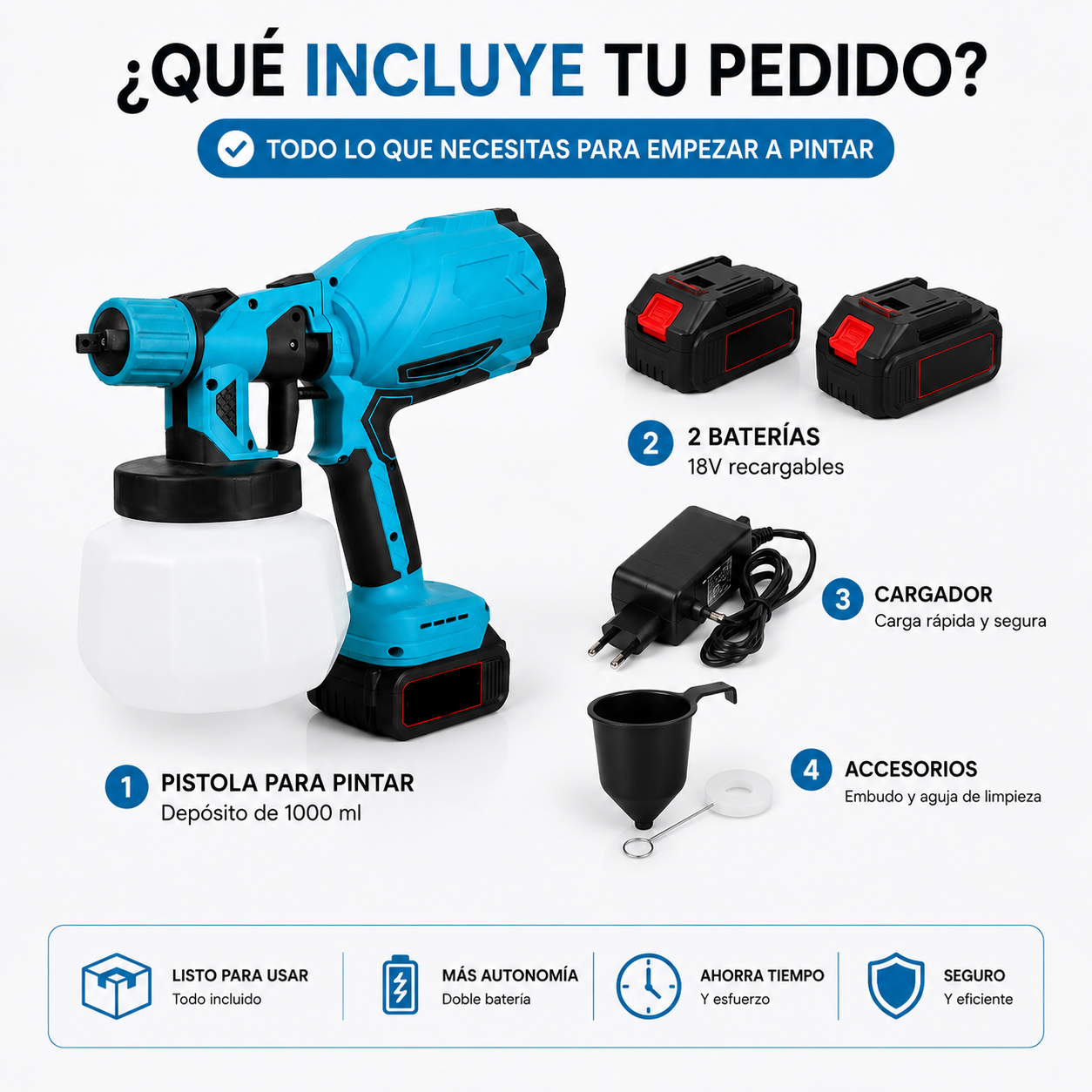 Pistola de Pintura Inalámbrica + 2 baterías - PaintPro™