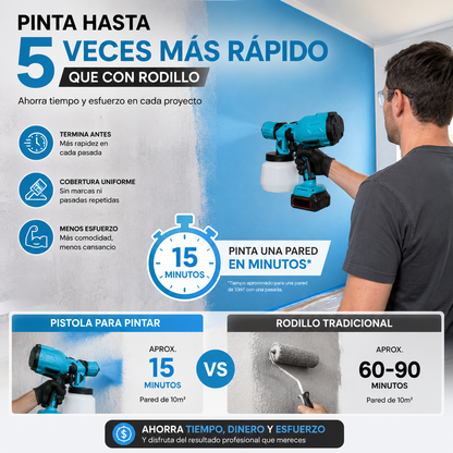 Pistola de Pintura Inalámbrica + 2 baterías - PaintPro™